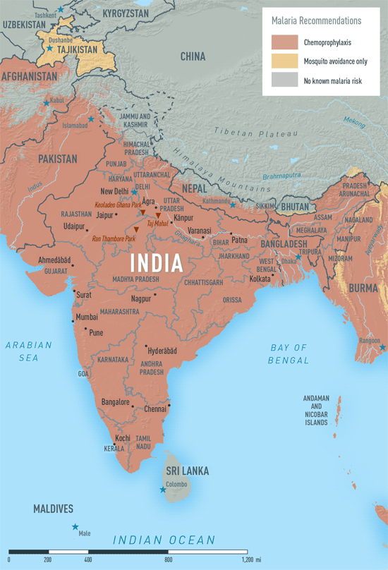 Map 2-15. Malaria in India