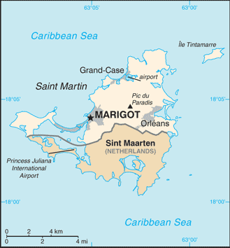 Map Of St Martin In The Caribbean Saint Martin | World Factbook