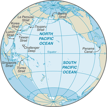 Pacific Ocean Map With Latitude And Longitude