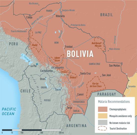 Map 2-3. Malaria in Bolivia