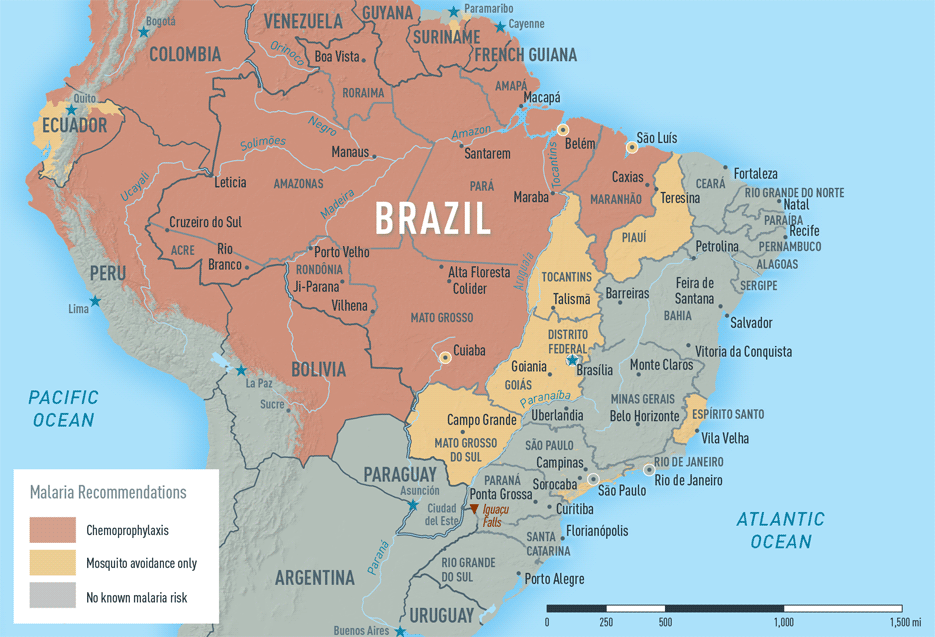 Map 2-6. Malaria in Brazil