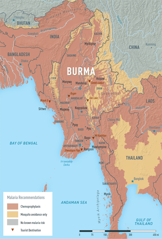Map 2-7. Malaria in Burma