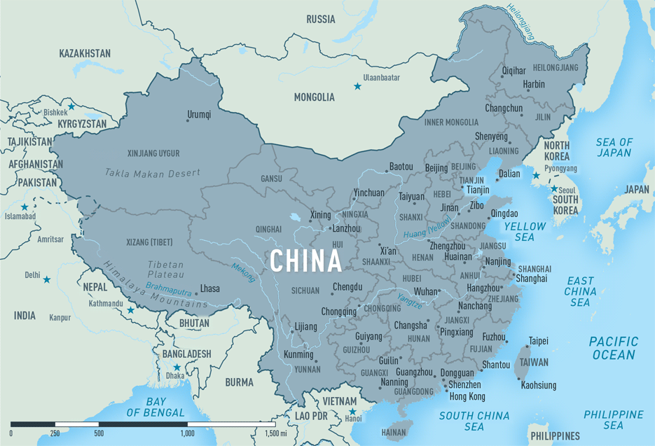 Map 2-8. China reference map