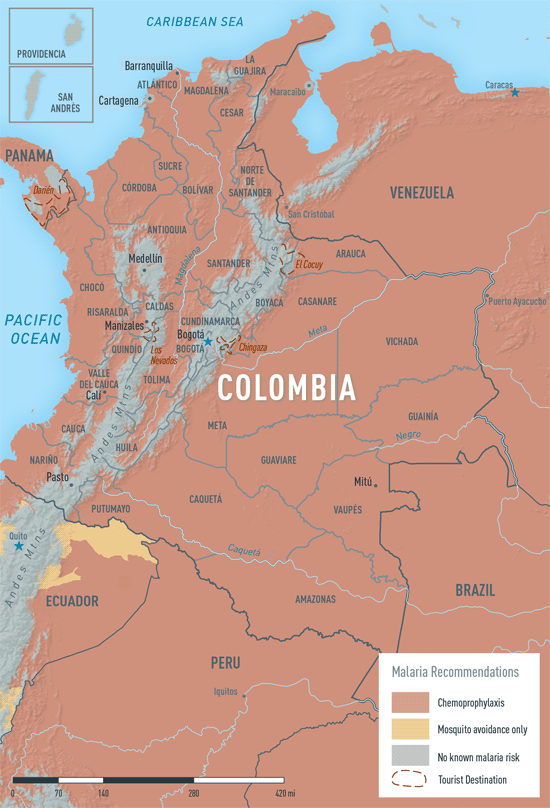 Map 2-10. Malaria in Colombia