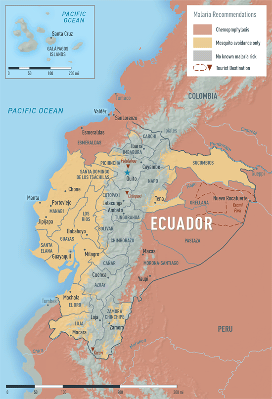 Map 2-12. Malaria in Ecuador