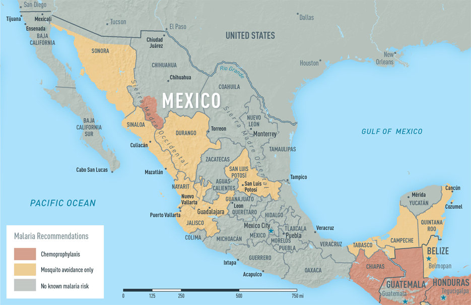 Map 2-18. Malaria in Mexico