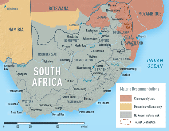 Map 2-25. Malaria in South Africa