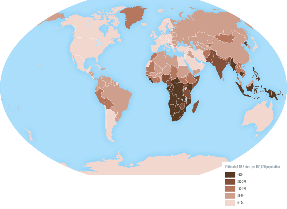 Map 4-12.Estimated tuberculosis incidence rates, 2016