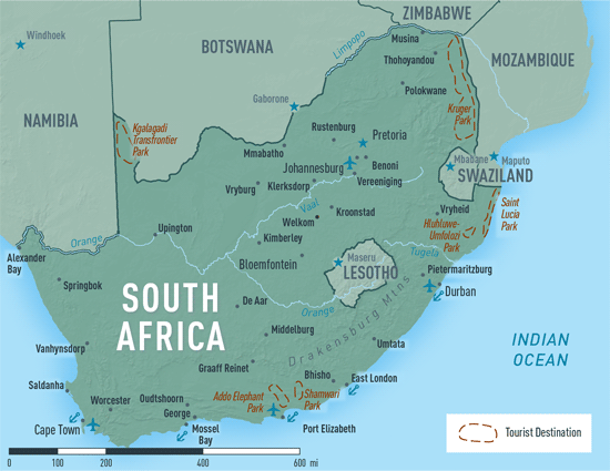Map 10-3. South Africa destination map