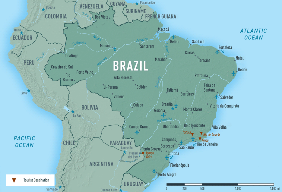 Map 10-5. Brazil destination map
