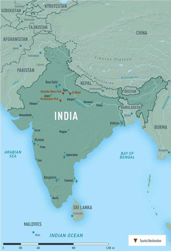 Map 10-13. India destination map