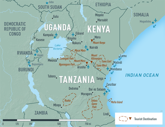 Map 10-1. East Africa destination map