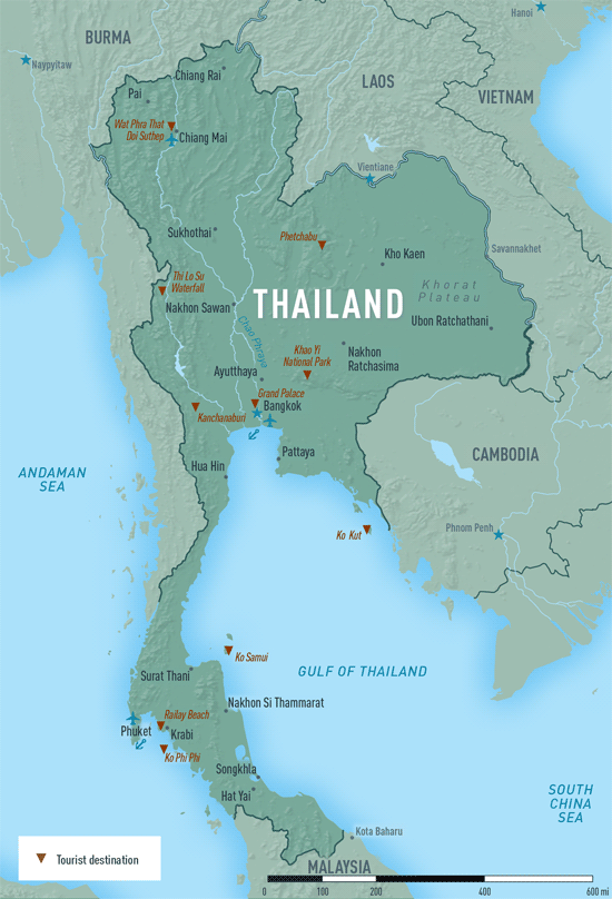 Map 10-15. Thailand destination map
